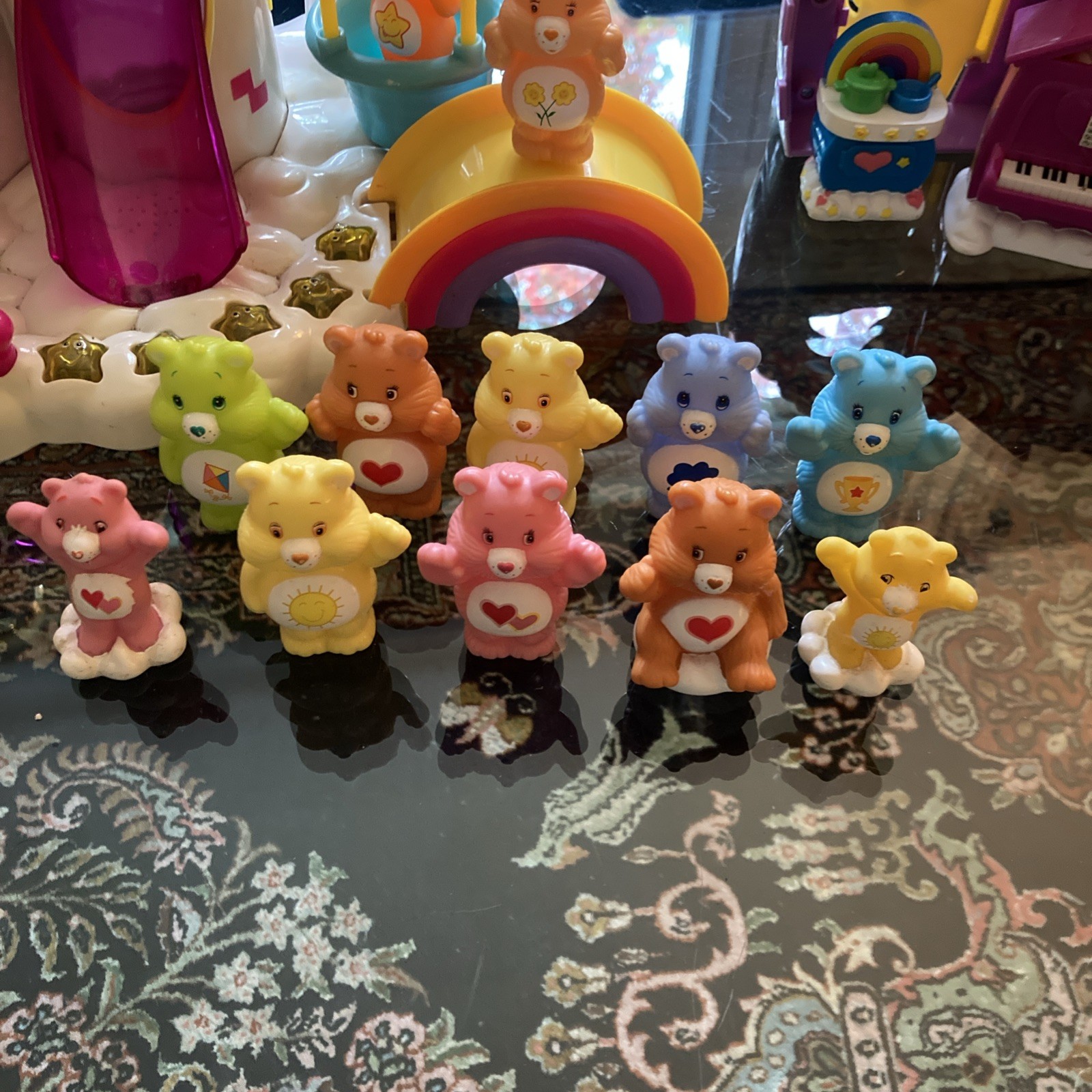 VTG Care Bears Care-a-Lot Castle Playset Huge Lot Figures Accessories Works Rare