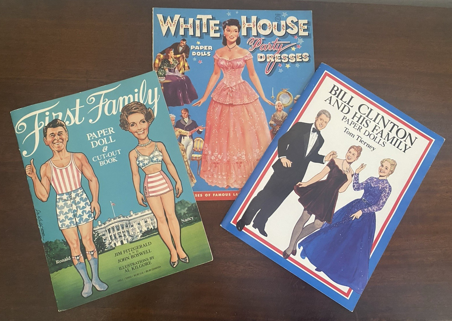 1961 White House Party Dresses Paper Doll, US President Clinton & Reagan Tierney