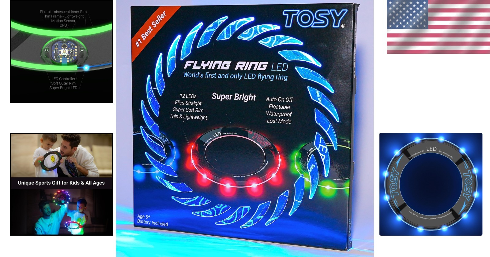 Light-Up Flying Ring – Waterproof & Lightweight for Beach Games