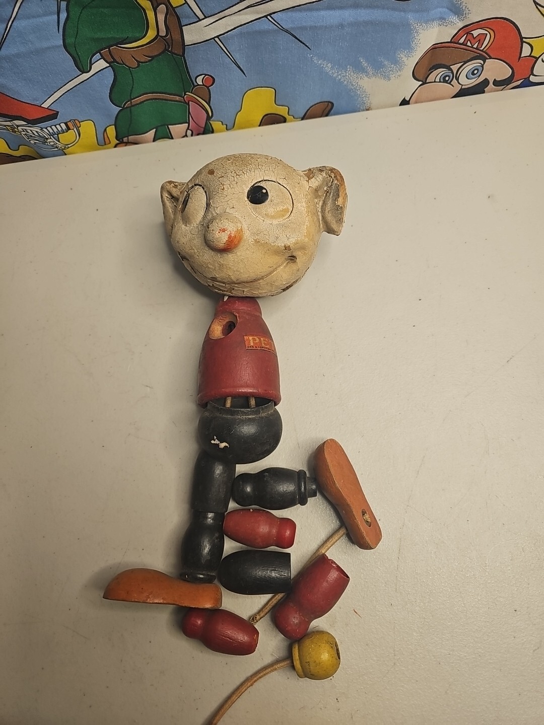 RARE “PETE” 1927 WALTER LANTZ Cartoon Character Wooden Doll Broken
