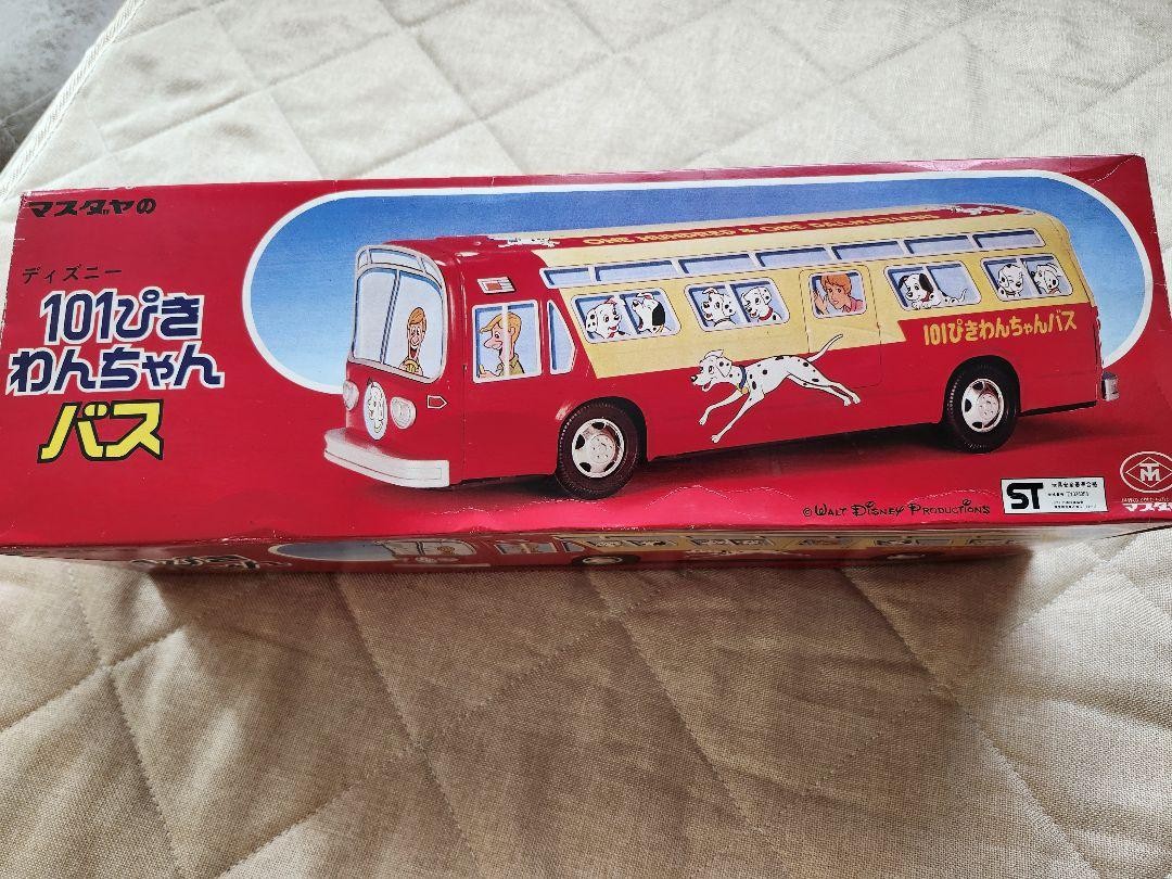 Masudaya Tin Wind-up Toy Bus Disney 101 Dalmatians W/BOX F/S FEDEX