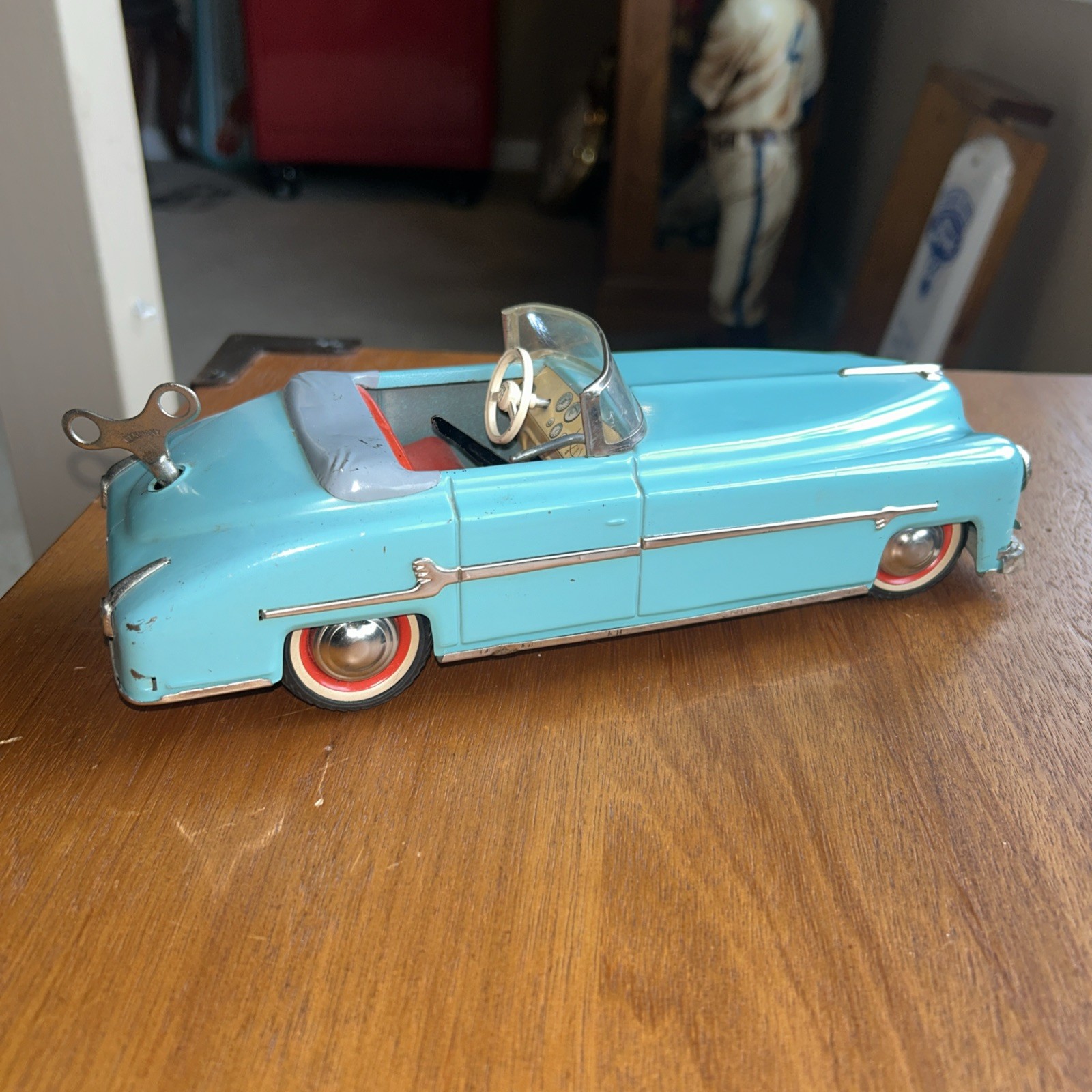 Vintage Distler Tin Packard Red Convertible Made in U.S. Zone Germany
