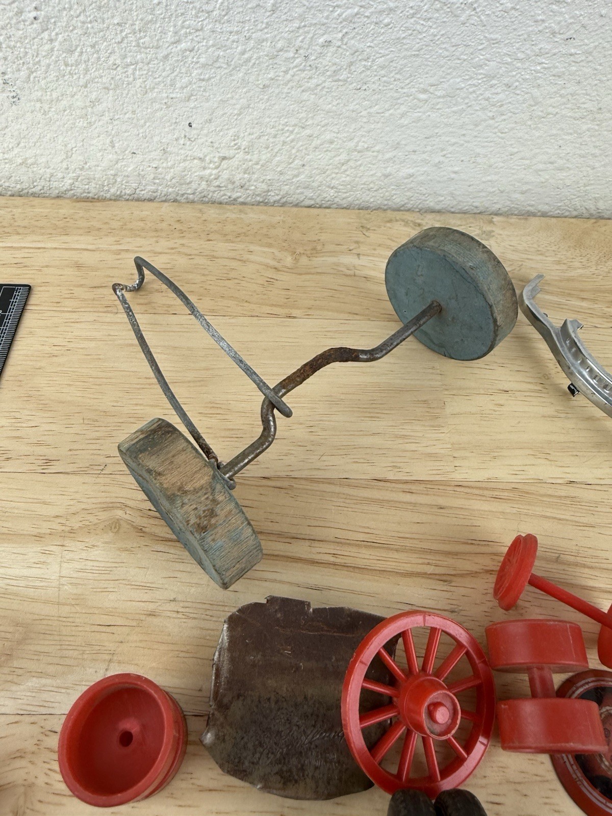 Vintage Junkyard Tin Toy Car Parts Lot Rubber Car Truck Tires Structo VW Repair