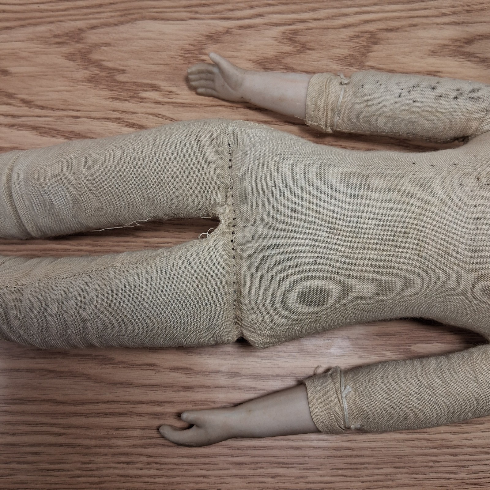 Antique 18″ Bisque Shoulder Head Doll – Marked “9” – Painted Eyes Limb