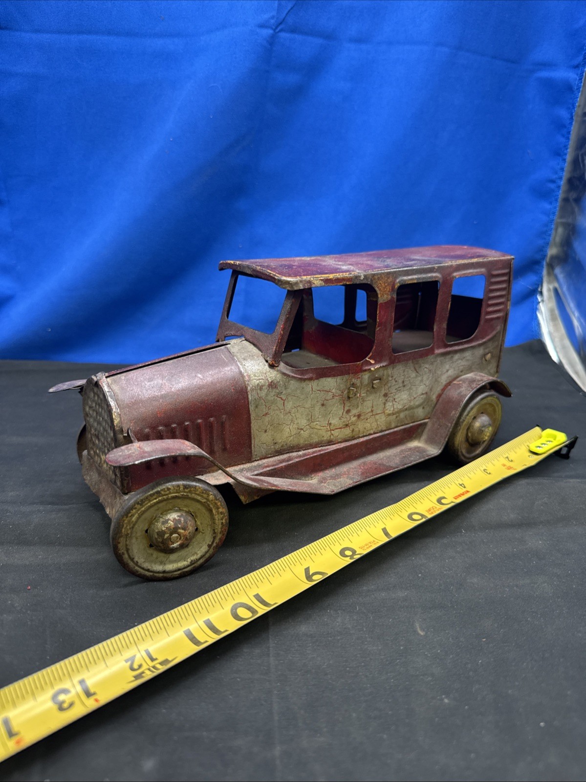 ANTIQUE SCHIEBLE / DAYTON TOY HILLCLIMBER BLACK SEDAN CAR • FRICTION • 1930s