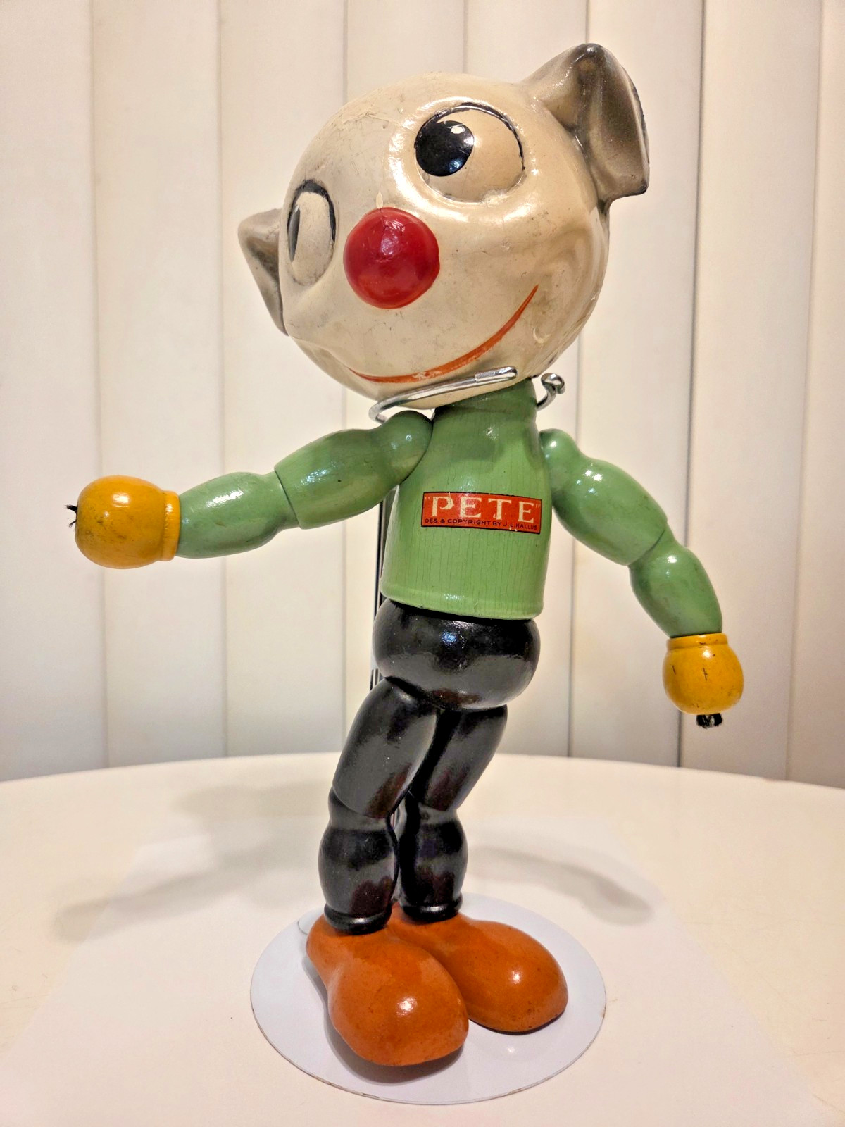 Late 1920s-1930s PETE The Pup Jointed Wooden Doll Cartoon Toy by J. L. Kallus