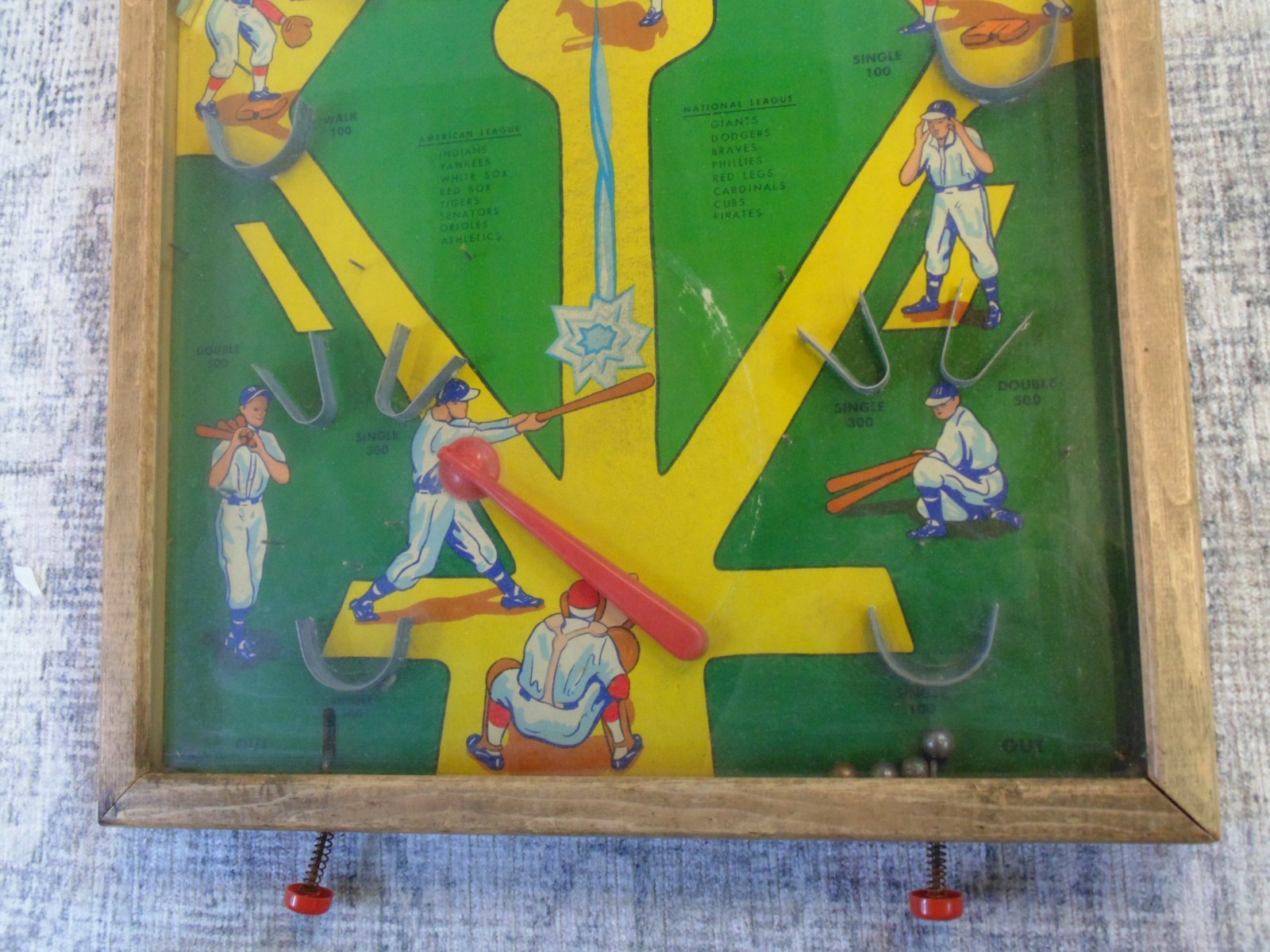 Vintage 1950s Slugger Baseball Action Pinball Game Poosh-M-Up Northwestern