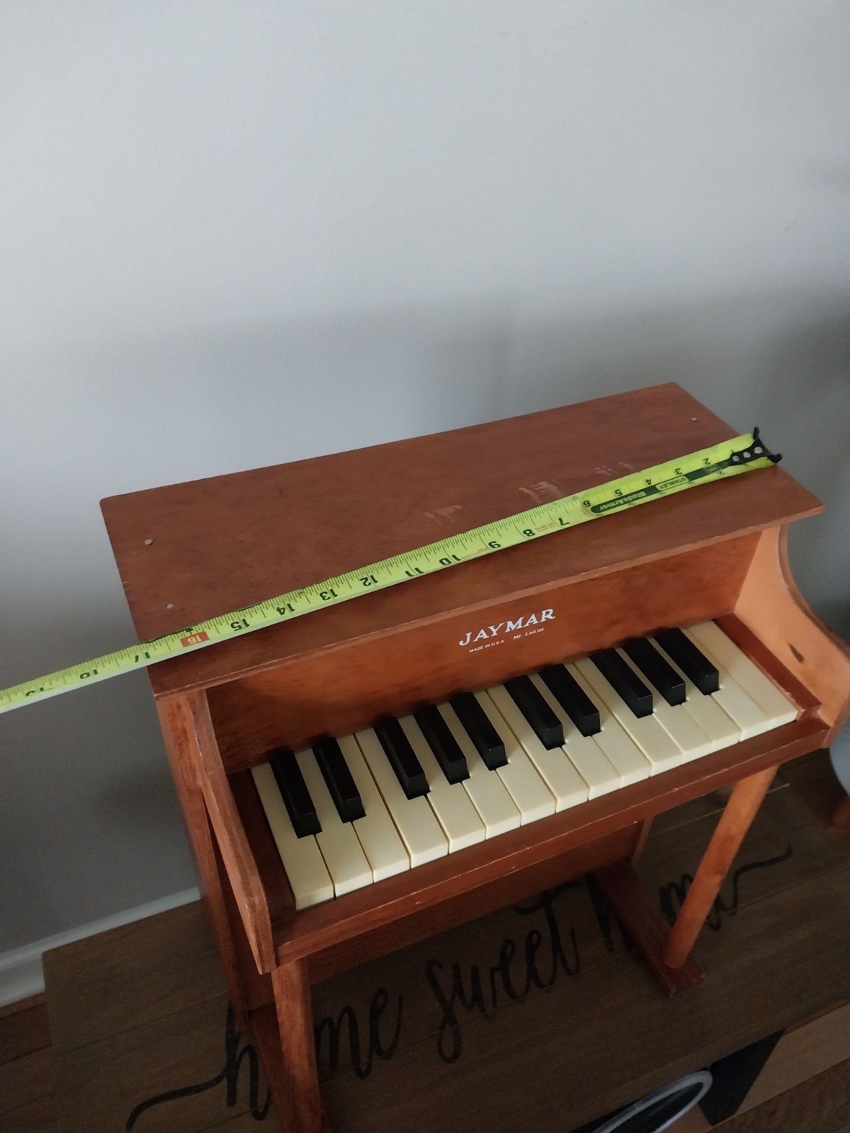 VINTAGE JAYMAR 25 KEYS CHILD’S UPRIGHT WOODEN PIANO MADE IN USA WORKING