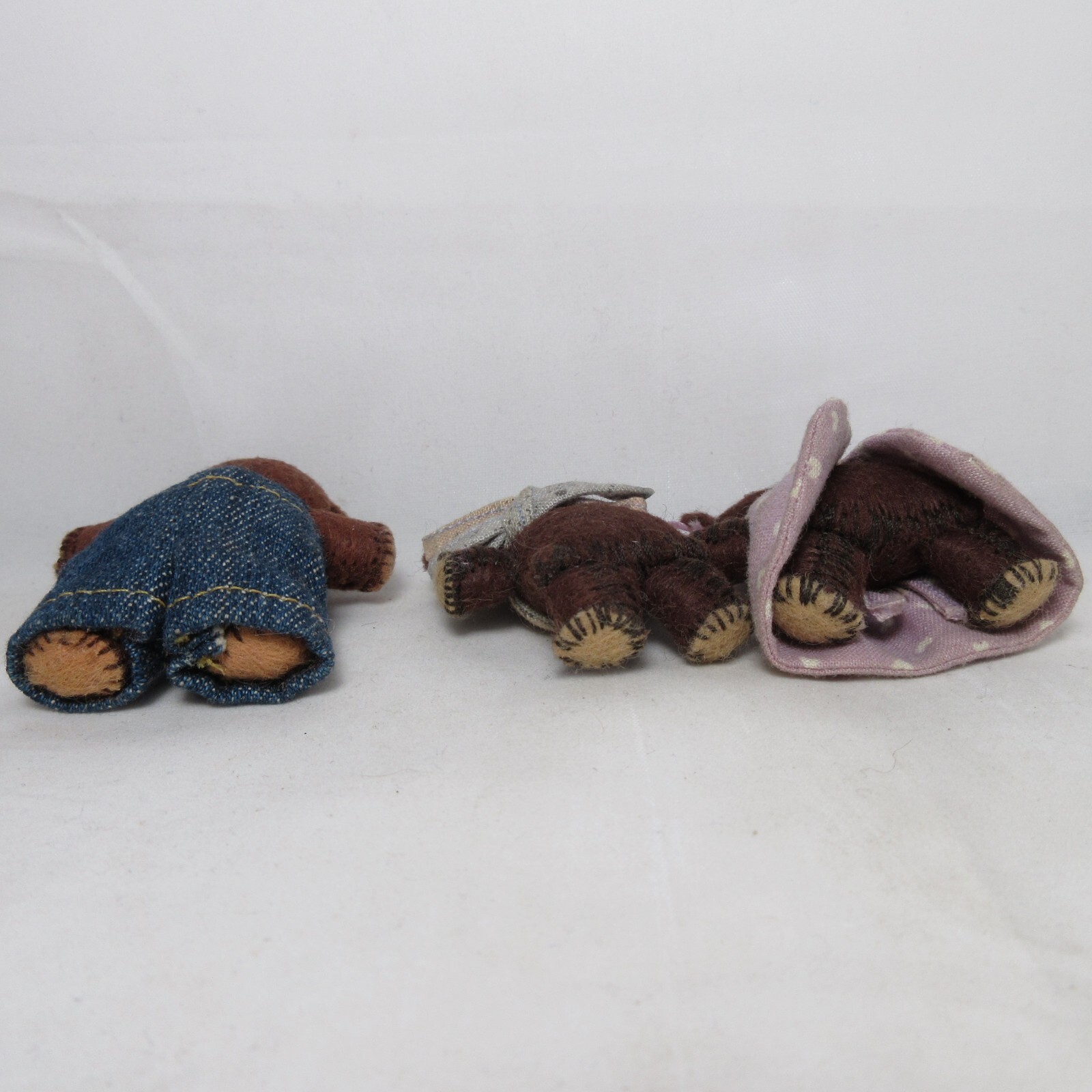 Adorable Little Three Bears Handmade Mini Tiny Figures Stuffed Toy 2″ Goldilocks