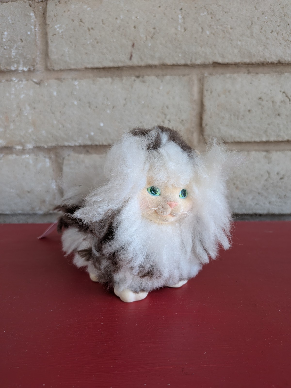 VTG Hasbro Sweetie Kitties Long Brown White Fluffy Hair Tabby Kitty Cat 1989
