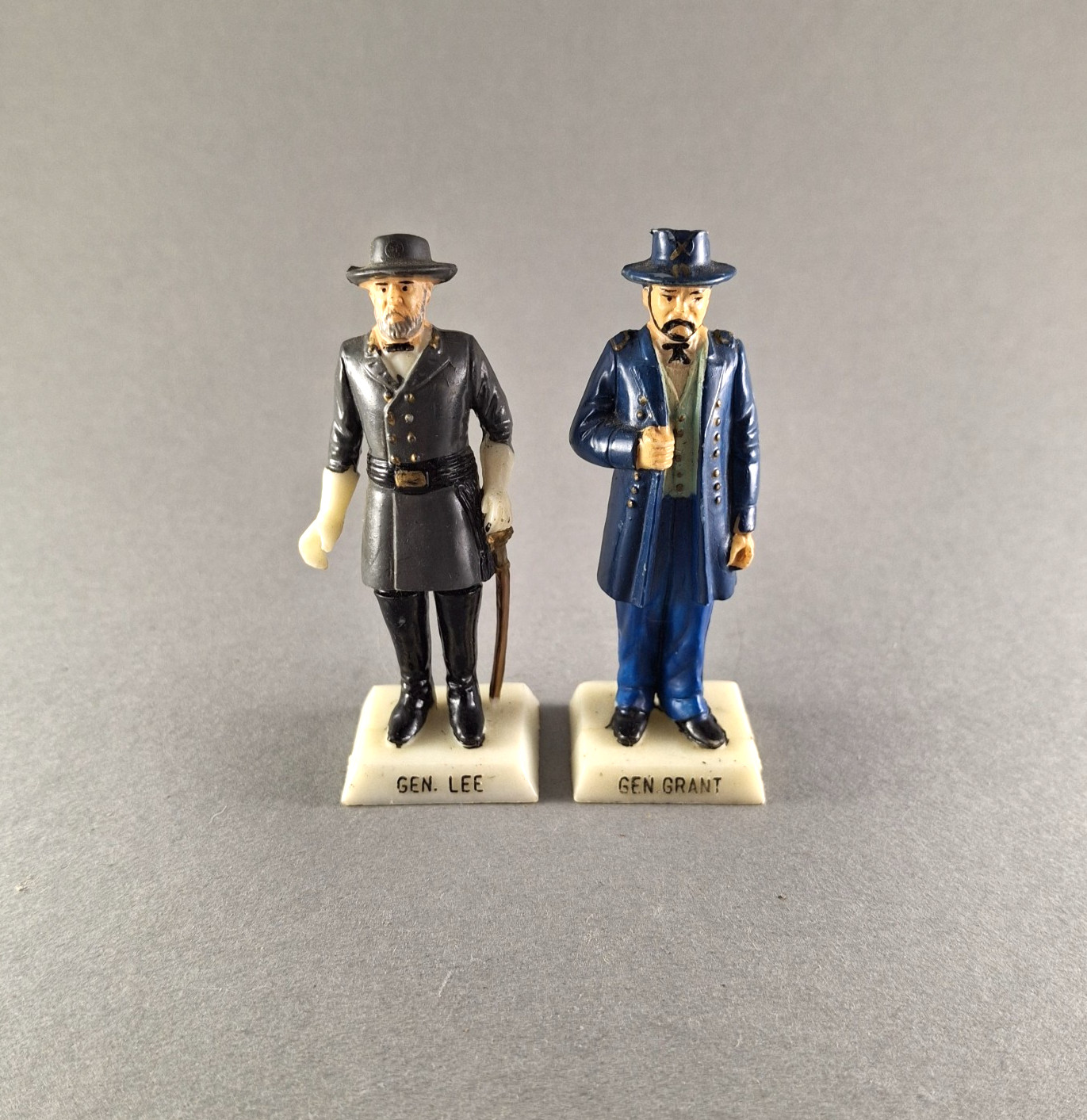 Vintage Marx Toys Civil War Generals Lee & Grant Painted Plastic Figures
