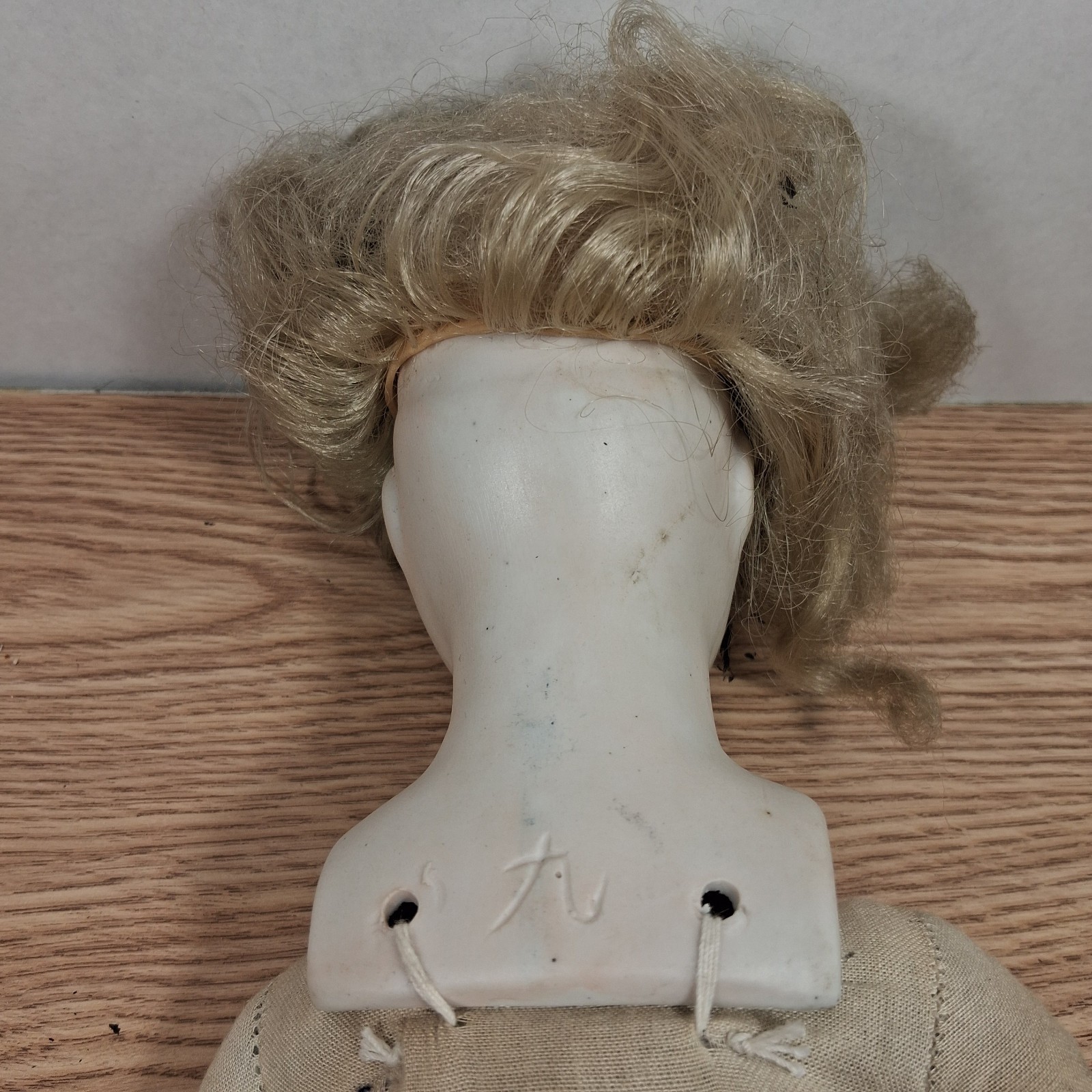 Antique 18″ Bisque Shoulder Head Doll – Marked “9” – Painted Eyes Limb