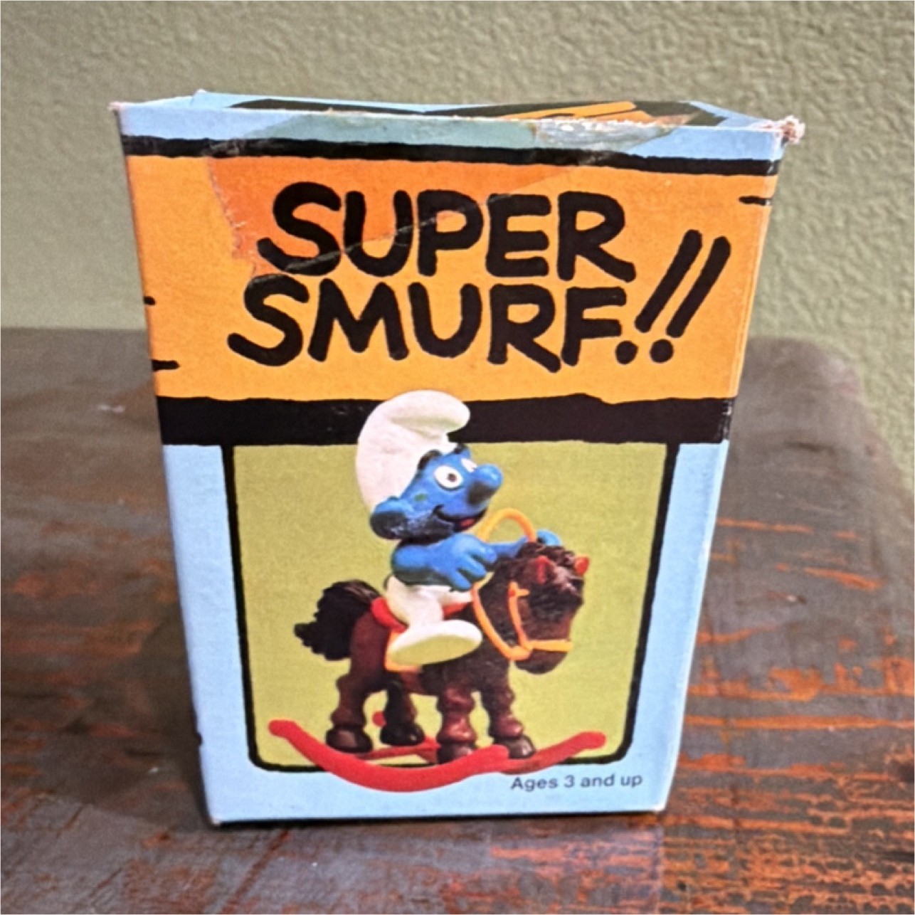 Schleich Super Smurf Rocking Horse Vintage Figure Smurfs 3-4 Years with Box