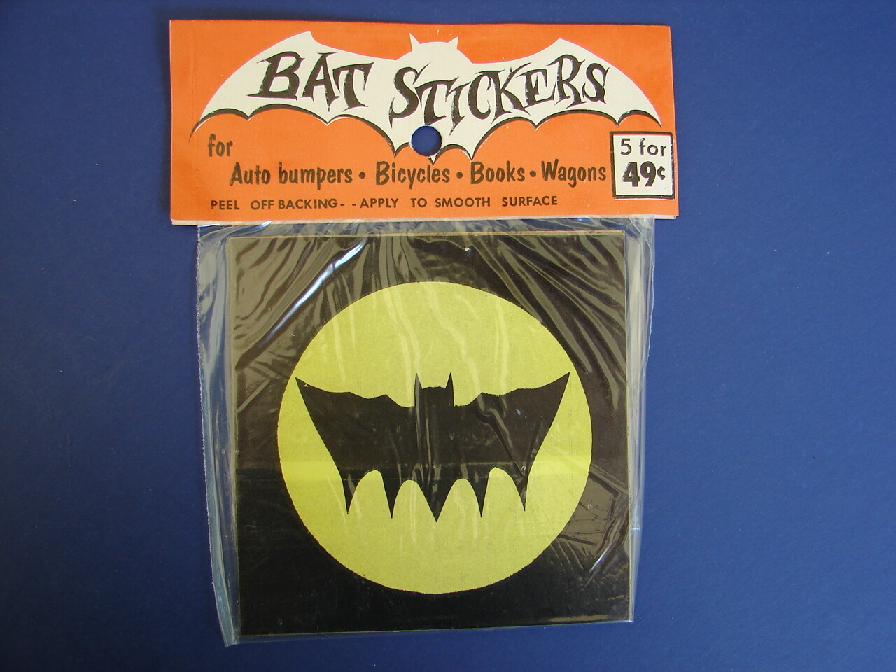 Vintage 1960’s 1 PACK 5 MIP HALLOWEEN Bat Stickers Decals BATMAN FACTORY SEALED