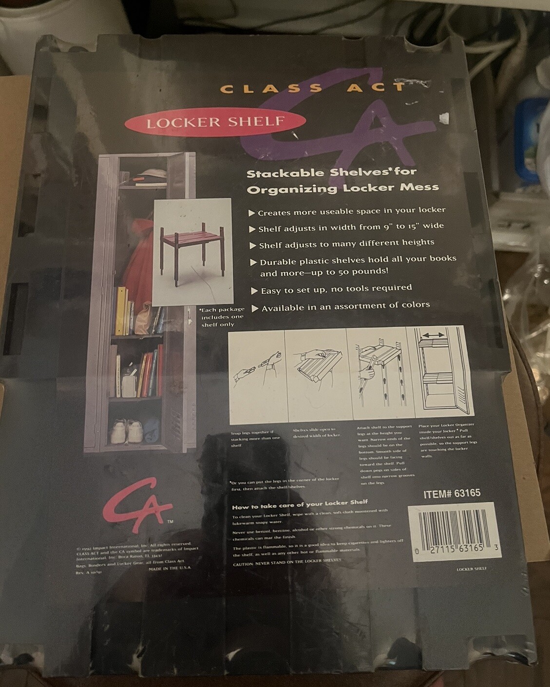 Vtg 1992 Class Act Locker Shelf New NOS