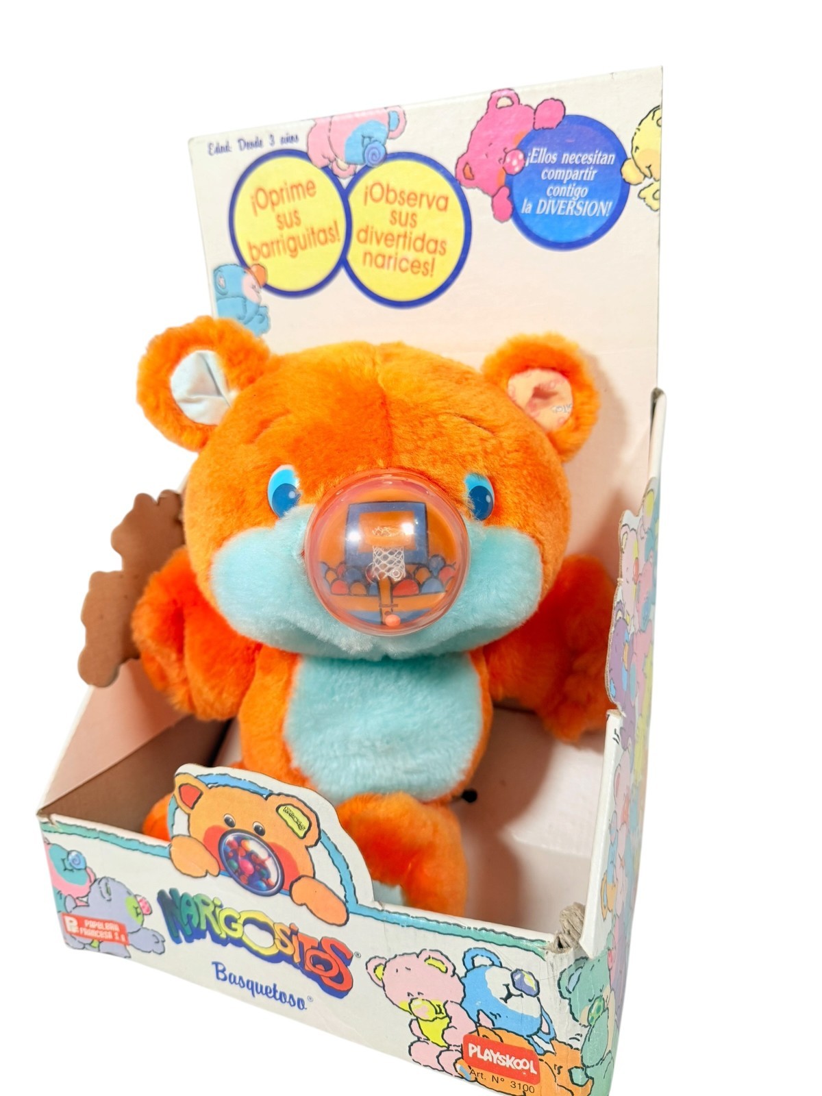 1987 Playskool Nosy Bears Rumpus Narigositos Basquetoso Argentina NIB Working
