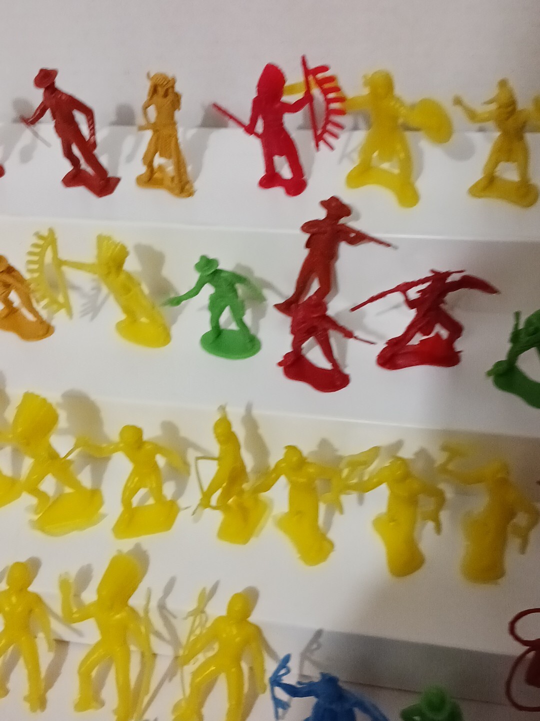 Vintage MPC/Greenbrier/No Name Plastic Cowboy & Indian Figures Mixed Lot of 37