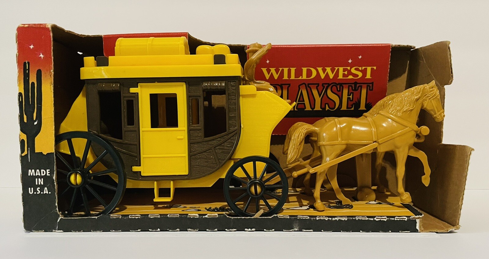 Vintage Plastic Toy Stage Coach, Wild West Playset, 1970’s