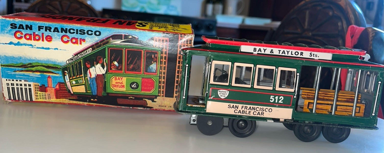VTG Friction Toy San Francisco Cable Car 512 TIN 6-3/8” X 3” X 1-7/8” Japan EUC