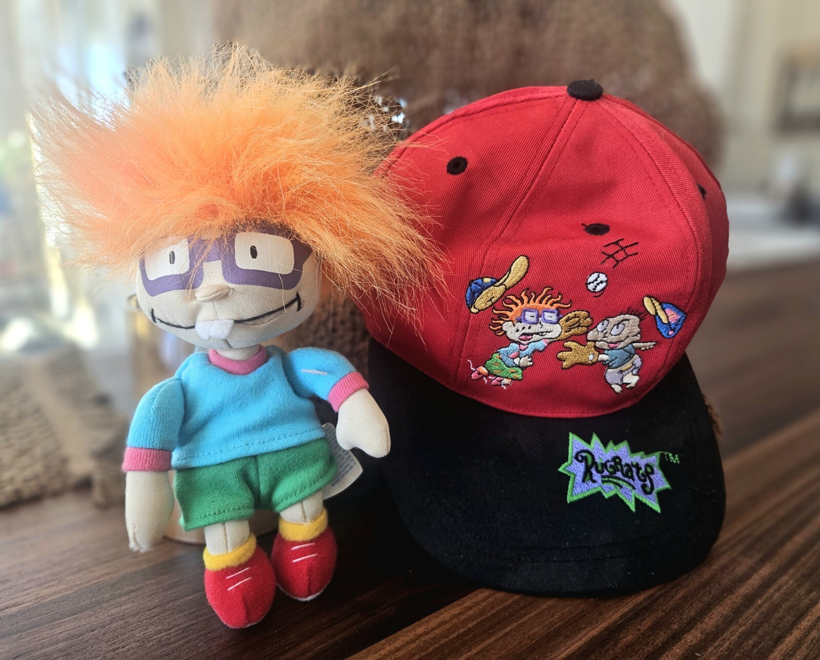 Vintage Nickolodeaon 1997 Viacom Hat And 1997 Rugrats Chuckie Plush