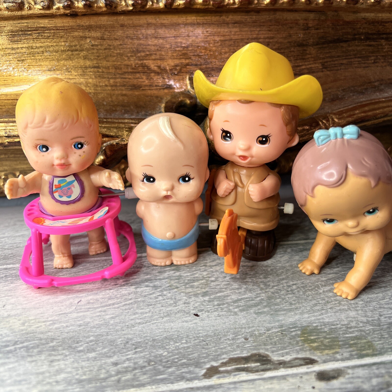 Vintage 1977 TOMY Wind-Up Crawling Adorable Baby/glibber ,bunny, Jesco Toys