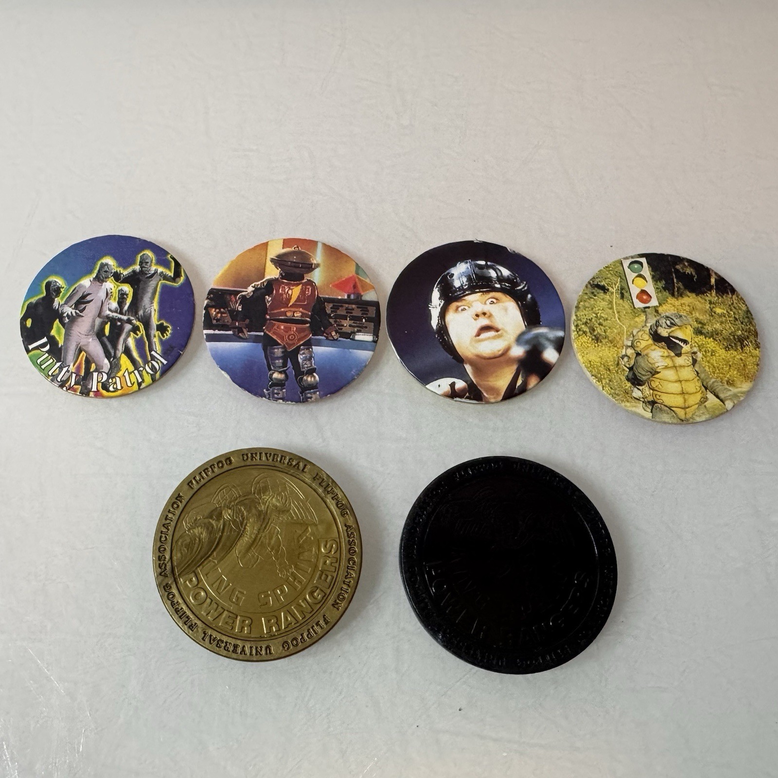 POWER RANGERS MIGHTY MORPHIN – 1994 – FLIP POGS – King Sphinx Slammer Plus MORE