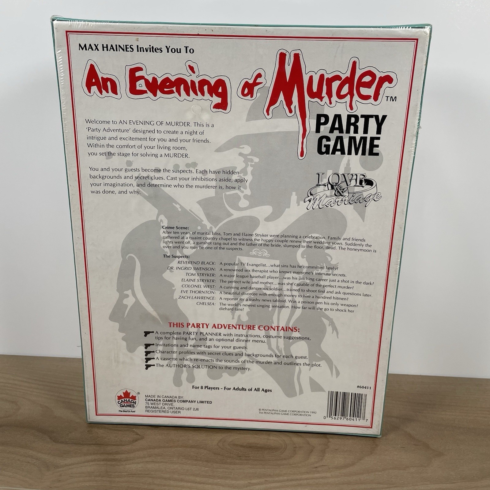 Max Haines Invites You To An Evening of Murder Party Game Love & Marriage 1992
