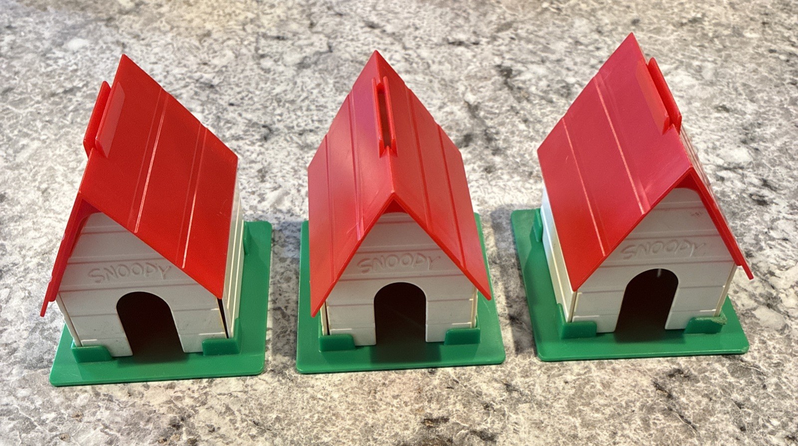 1958 Milton Bradley SNOOPY’S DOGHOUSE GAME – 3 Complete Doghouses Parts Only