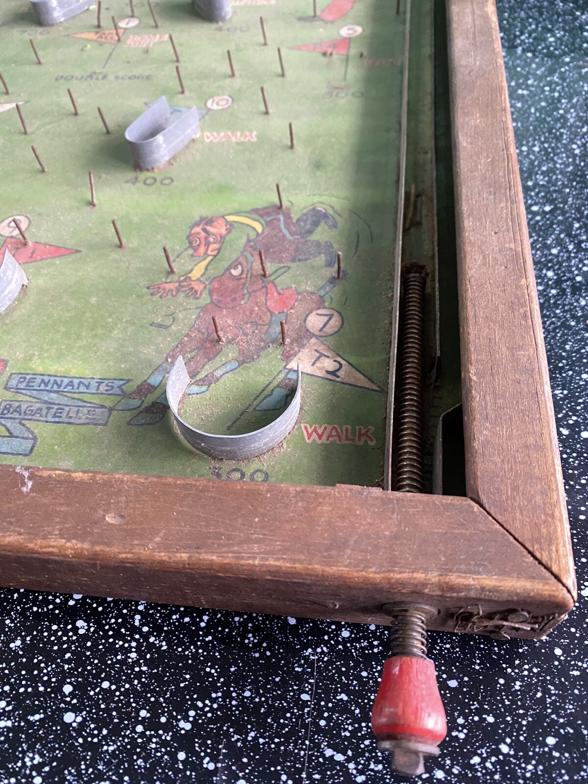 Vintage POOSH-M-UP “Big 5” Pinball Baseball Table Game 1930s READ
