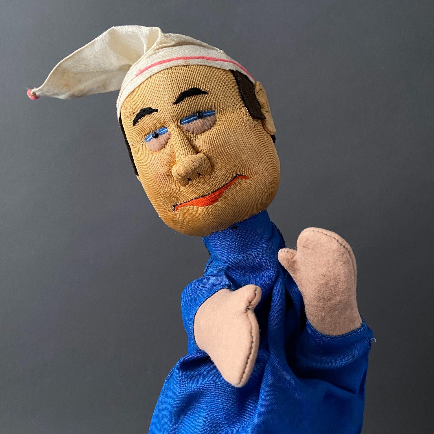 Rare NIGHTCAP Hand Puppet by Edi Kallista ~ 1920-40s German Vintage Textile Toy