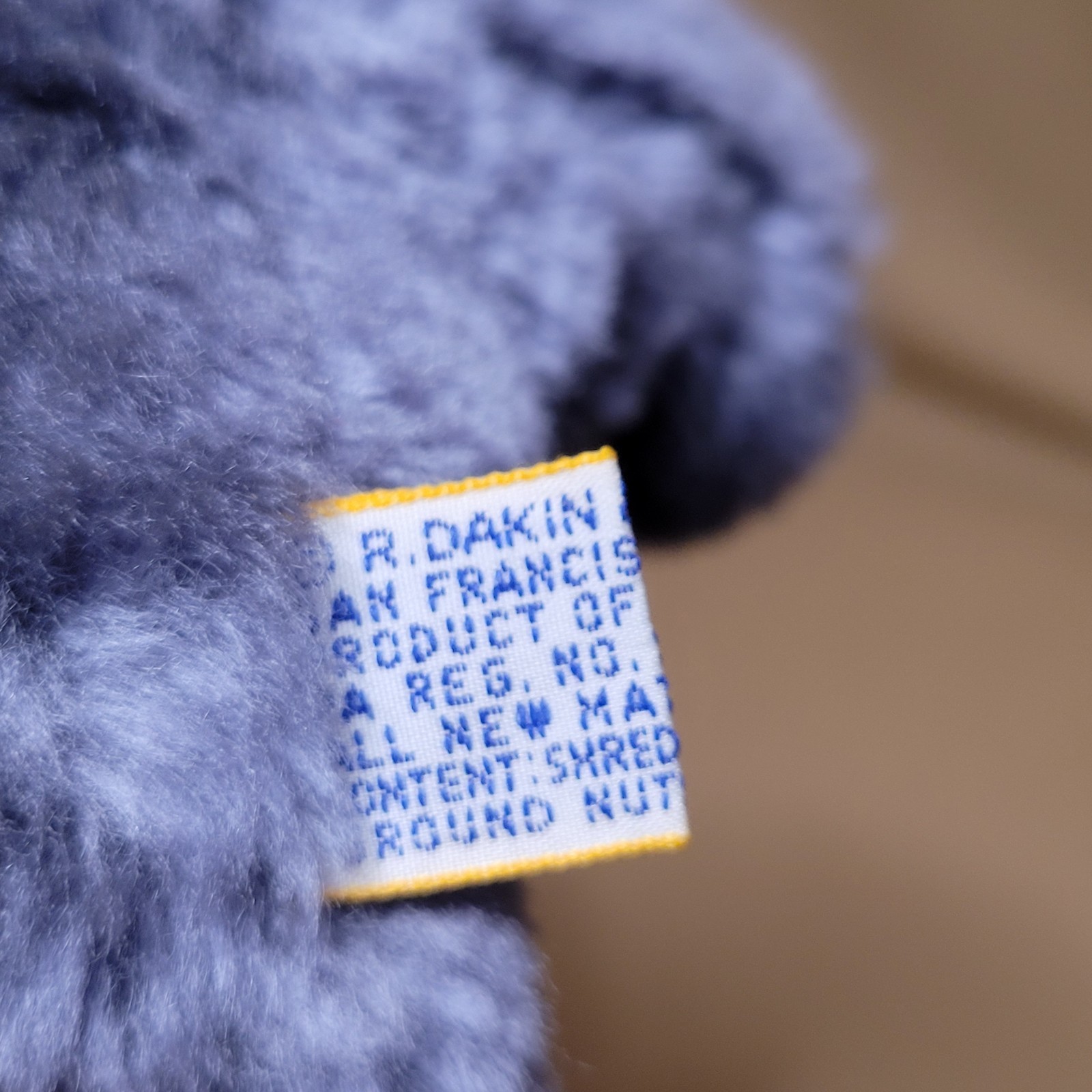 Vintage R Dakin Baby Elephant Plush 1975 6 X 7″ Stuffed Animal Blue Gray Korea