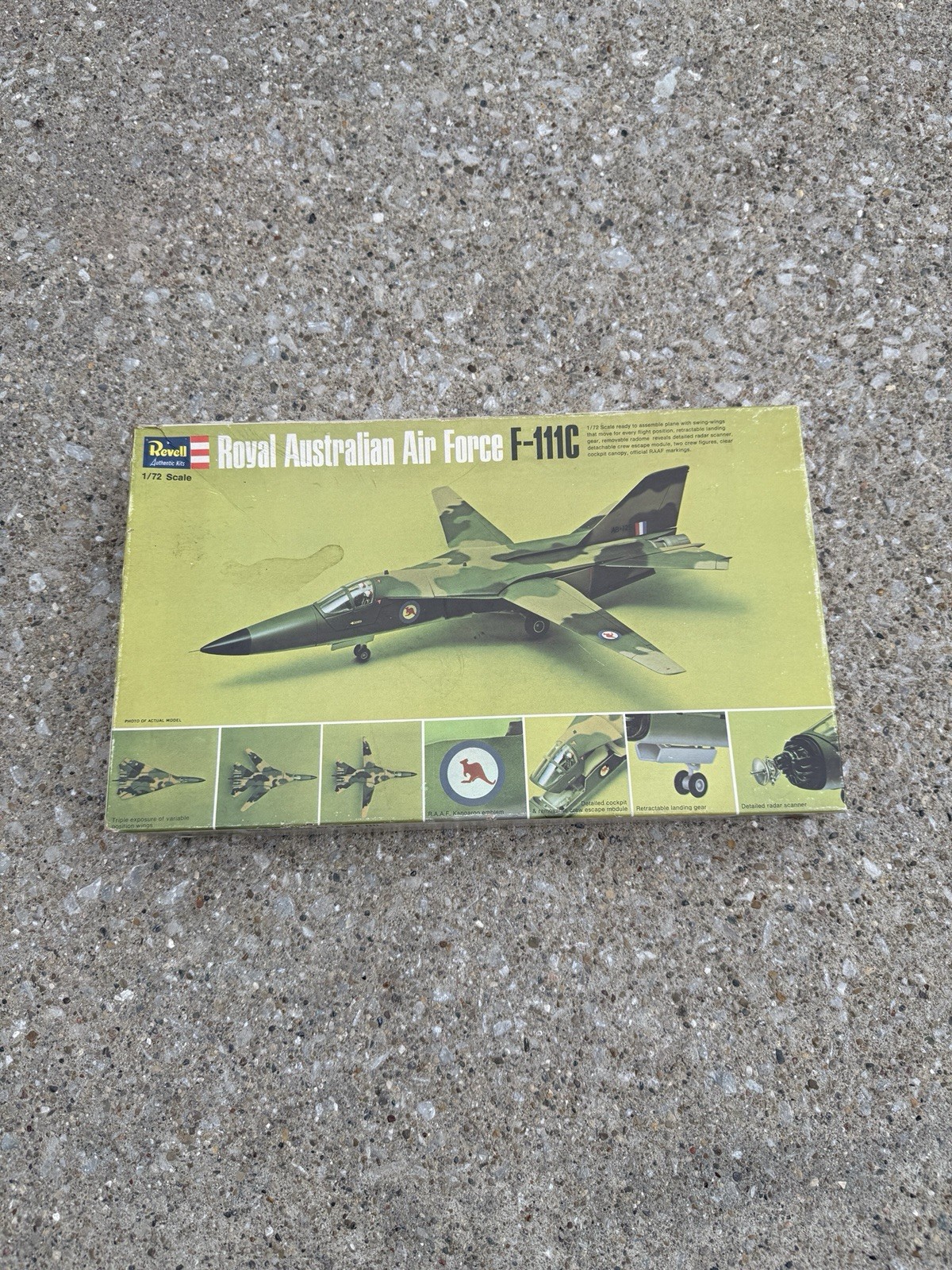 Revell H-210 Royal Australian Air Force F111C 1/72 1967 Vtg Model Kit -New/Open