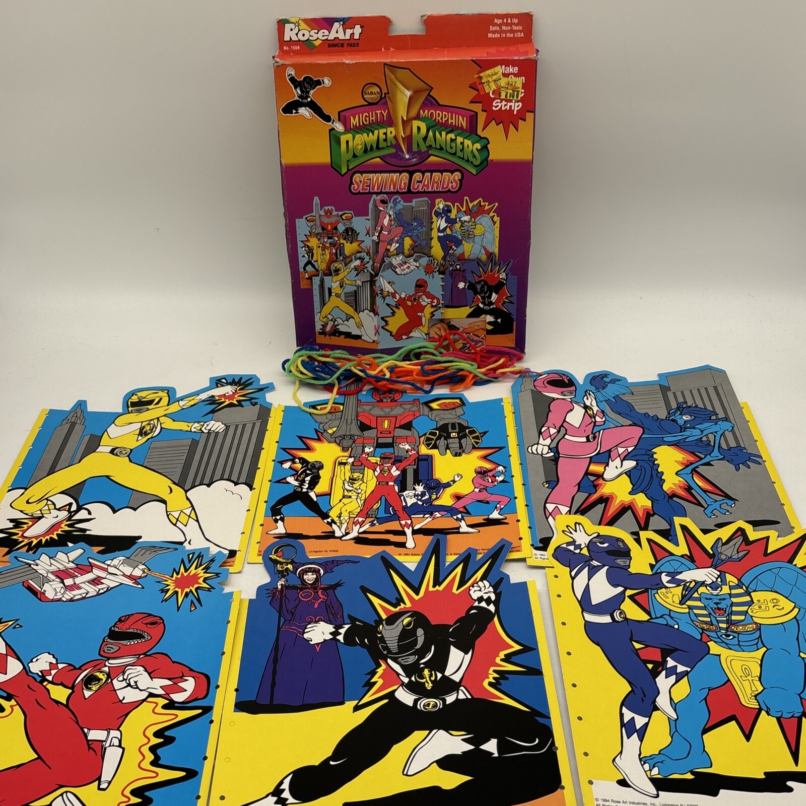 1994 Mighty Morphin Power Rangers Comic Strip Sewing Cards Set!