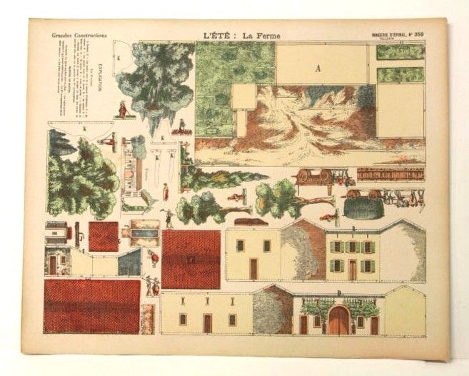 Imagerie D’Epinal No 350 L’Été Le Ferme Grandes Constructions Paper Model