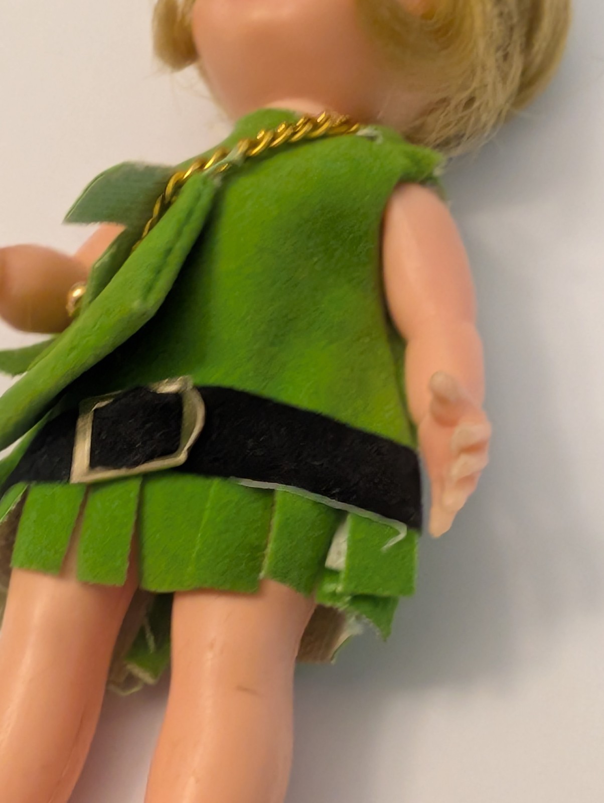 Uneeda Doll 1970s Green Dress & Purse – Vintage 70s Boho Mod Chic Fashion Toy
