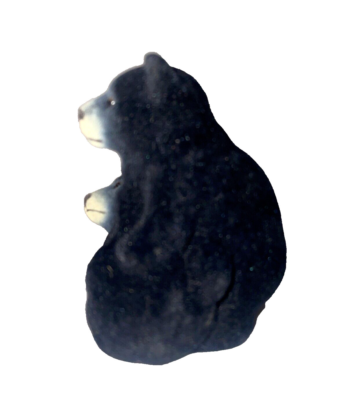 Flocked Black Bears Zoo Wilderness Forest Animals Hong Kong Charles Prod Vintage