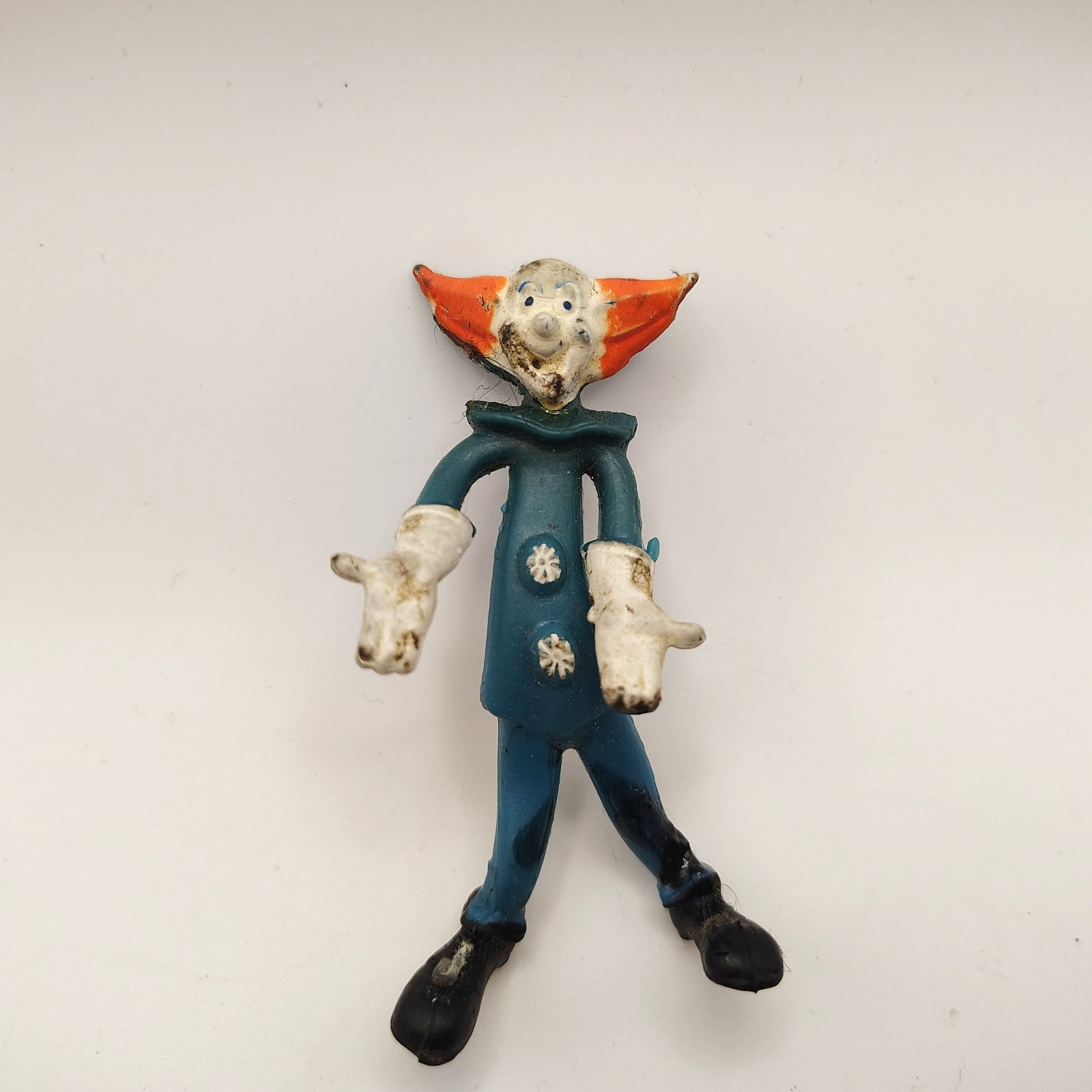 Bozo The Clown Bendy Toy Figure 2.5″ Vintage 1968 C.R. Hong Kong