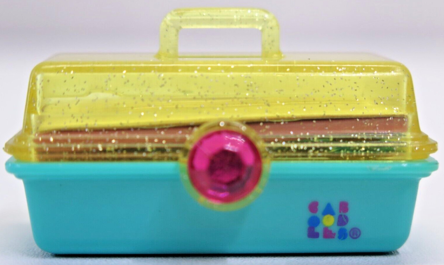 Vintage 1993 Toy Biz Caboodles Minis 2″ Toy Green Make-Up Case Necklace Charm