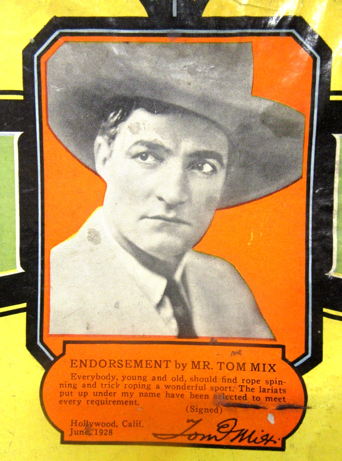 1928 TOM MIX RODEOROPE 14′ Short Rope w/instructions BOXED cowboy mc1