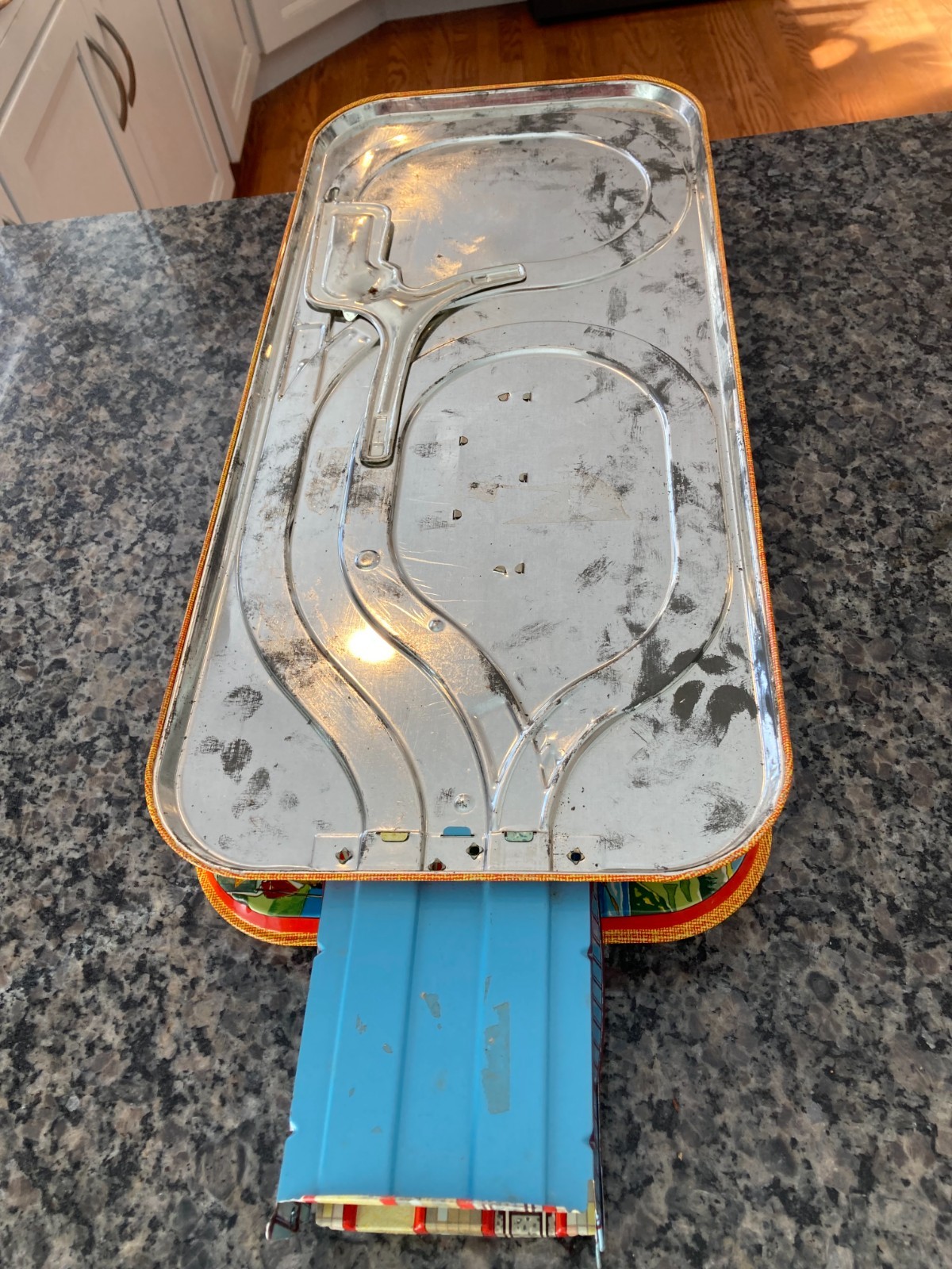 VINTAGE TIN CLOCKWORK 1961 TECHNOFIX NR. 301 COUNTRY TOUR. FULLY WORKING C~VIDEO