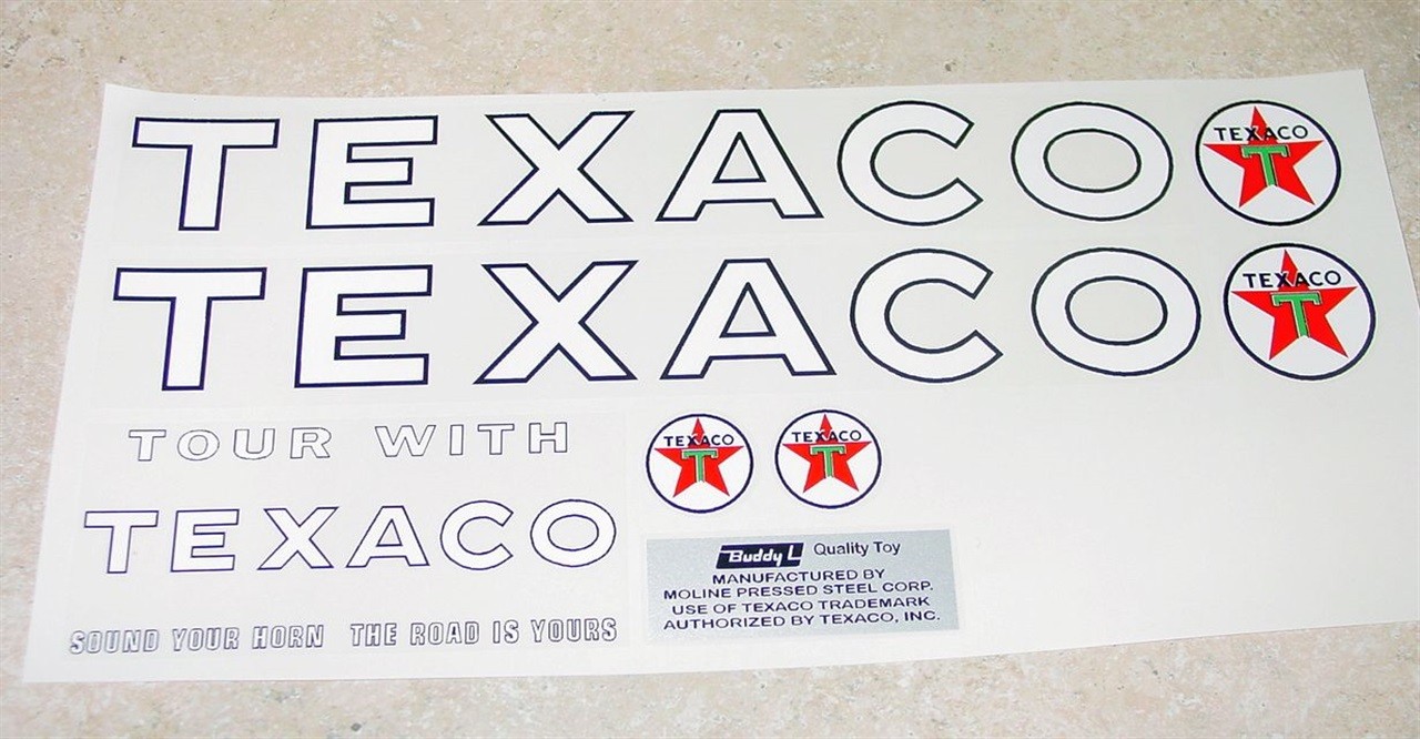 Buddy L Texaco Tanker Semi Sticker Set BL-033