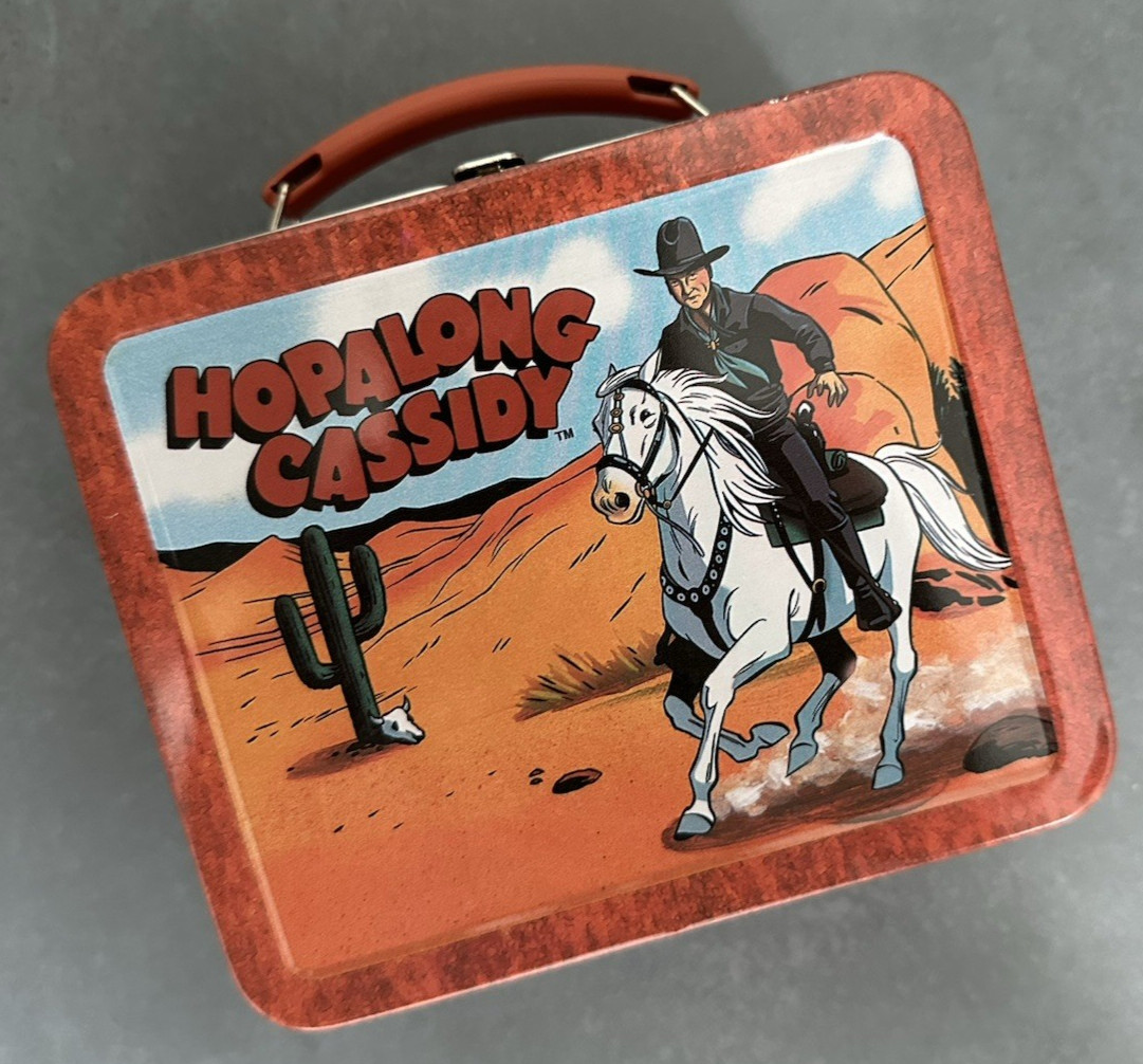 Hallmark Keepsake 1999 Hopalong Cassidy Horse Man Mini Metal Tin Lunch Box