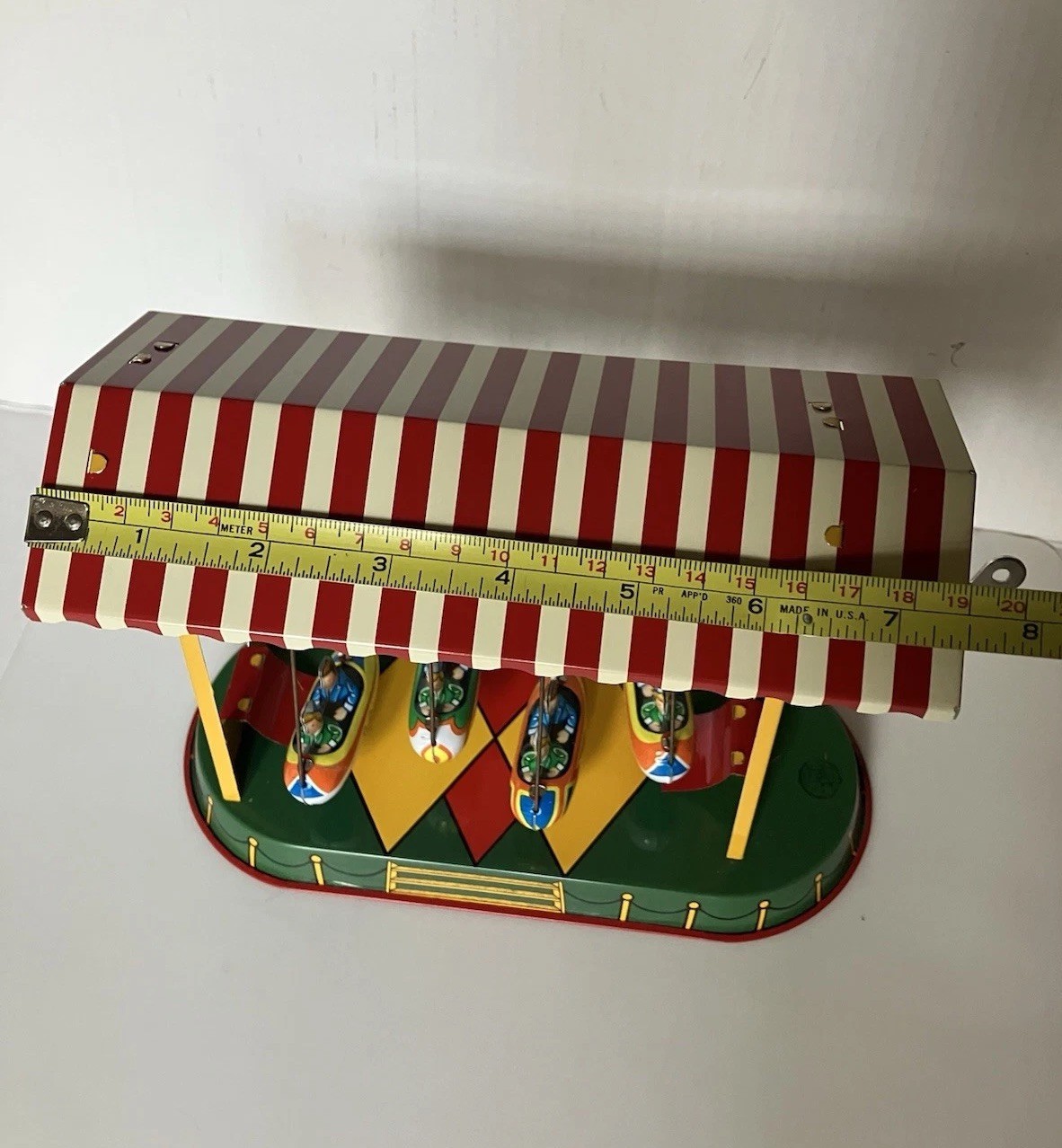German Wind Up Swinging Gondola Tin Toy Ride In Box Reproduction