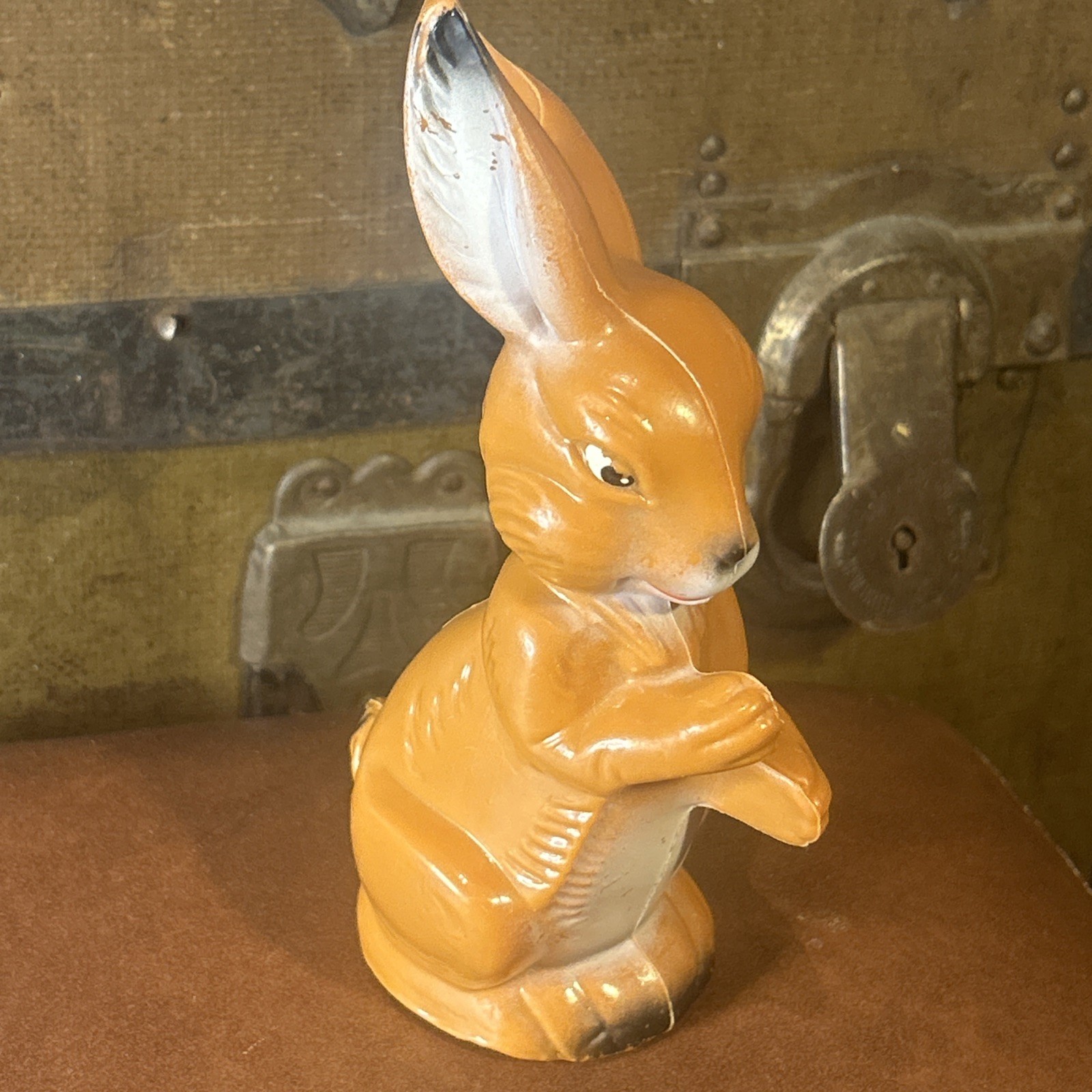 Vintage 50’s 60’s Rolly Toys bunny rabbit Hard Plastic Western Germany MCM