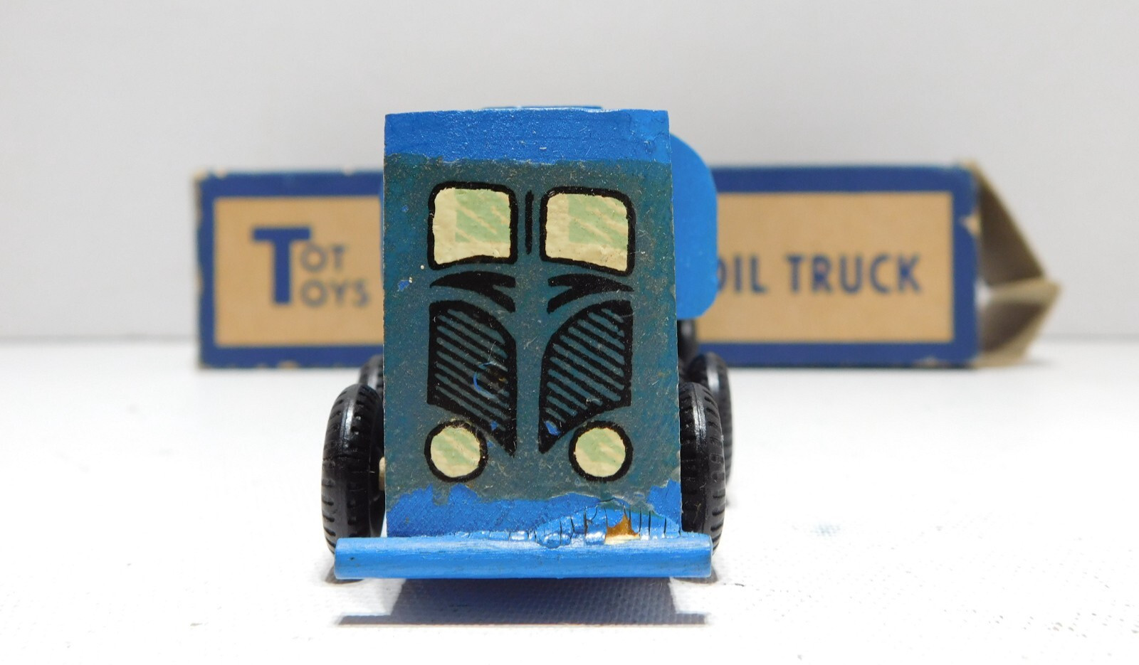 Vintage Tot Toys Wood Semi-Trailer Oil Truck Number No. 92 w Original Box Wooden