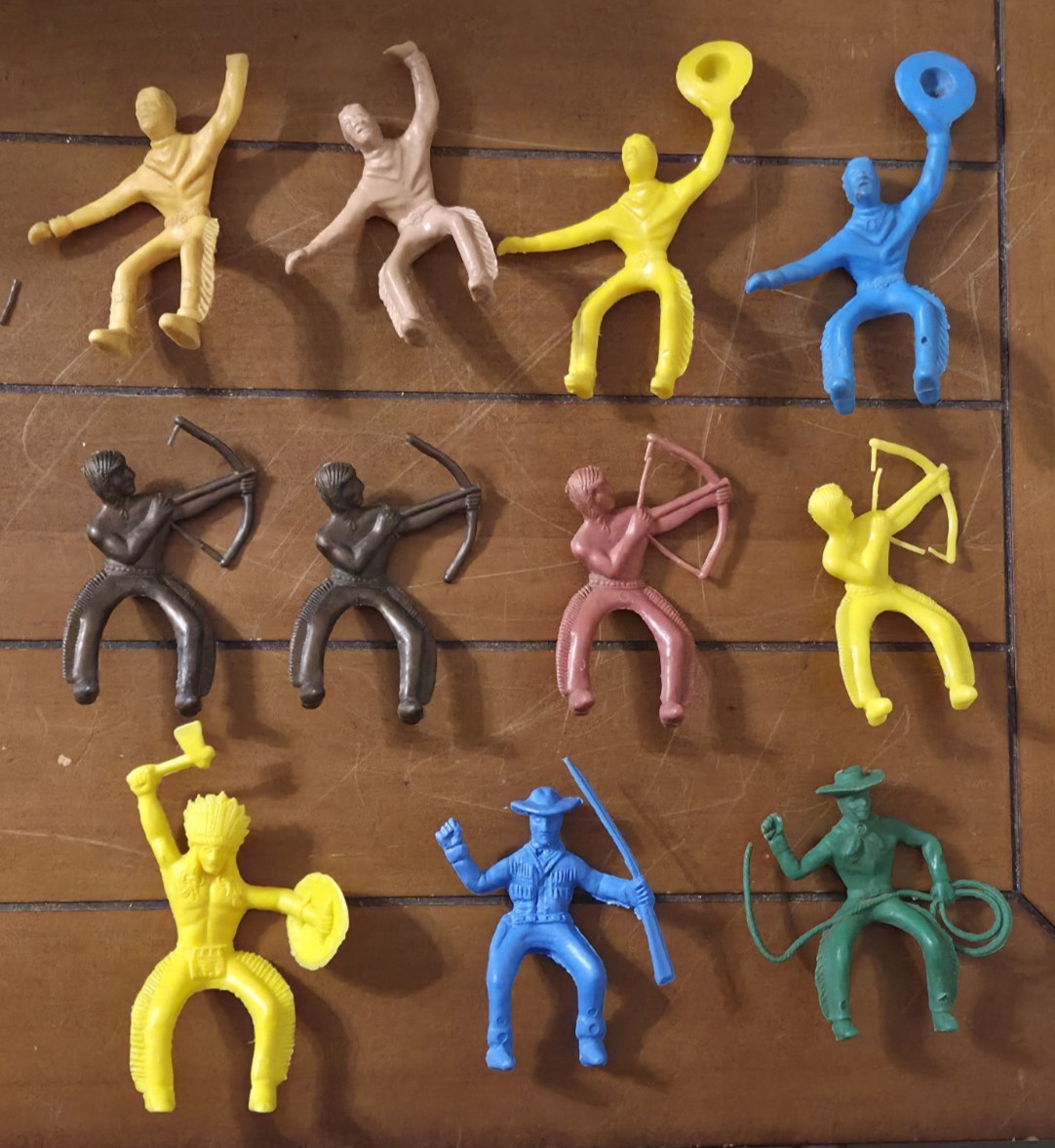 Lot Of 11 Vintage Payton Cowboys & Indians, 4 Inches Tall