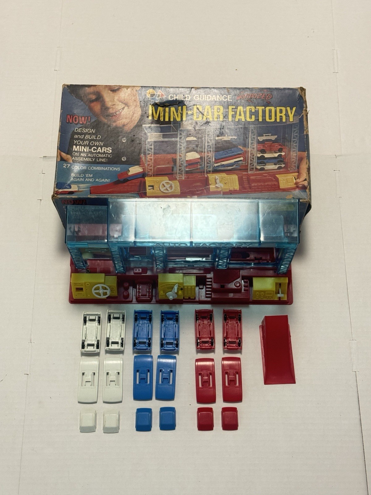 Child Guidance TOY MINI-CAR FACTORY 1971 W/ Box, For Parts & Repair Read