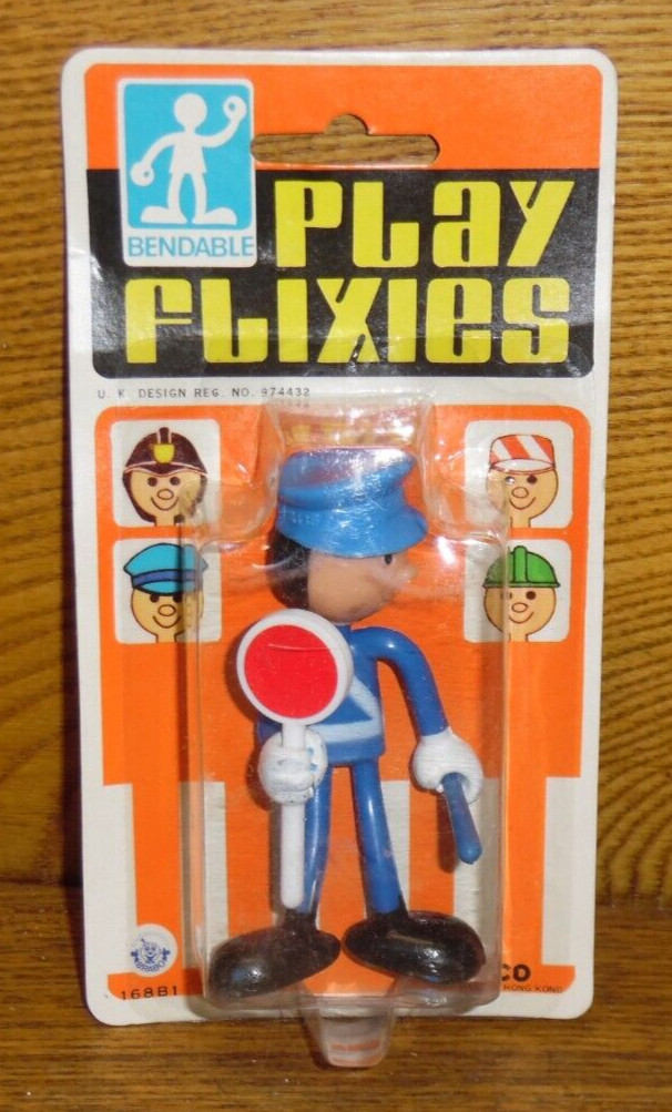 Vintage NIB Brabo Bendable Play Flixies 168B1 – Police Man w/ Nightstick