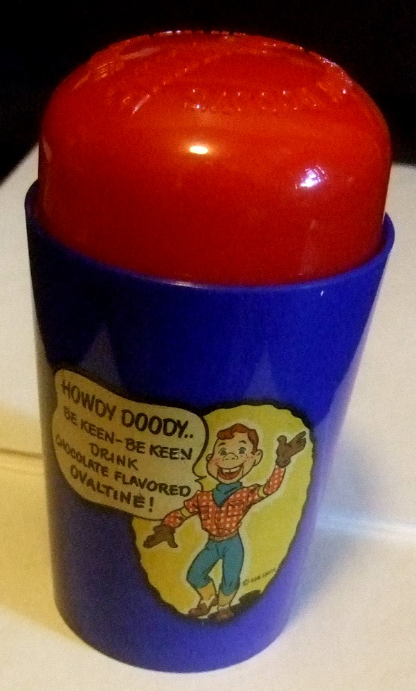 Ovaltine Howdy Doody Shake Up Cup with Lid 1950’s Television Character Toy