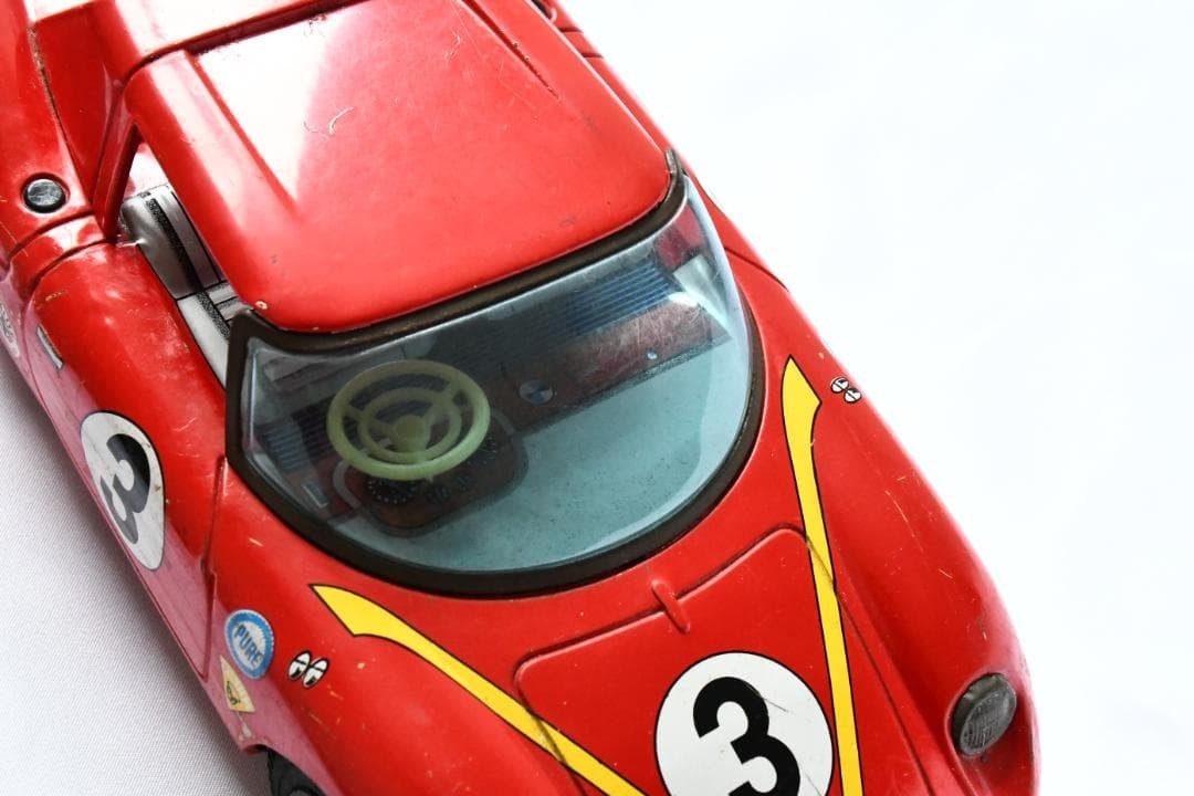 Asahi Toy ATC Tin Ferrari Le Mans 24H Racing Car No.3 Friction 28cm Japan
